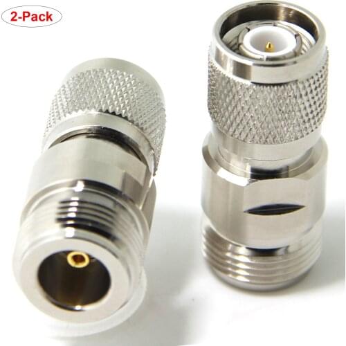 2-Pack BNC Male to N Female RF Coaxial Coax Antenna Cable Adapter Connector