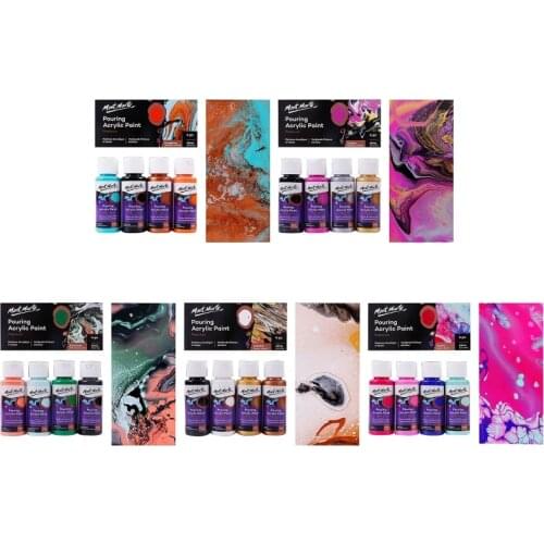 60ML Pigment Acrylic Paint Set Fluid Marbling Paint Acrylic Pouring Medium Drawing Tool For Artist DIY Art Supplies
