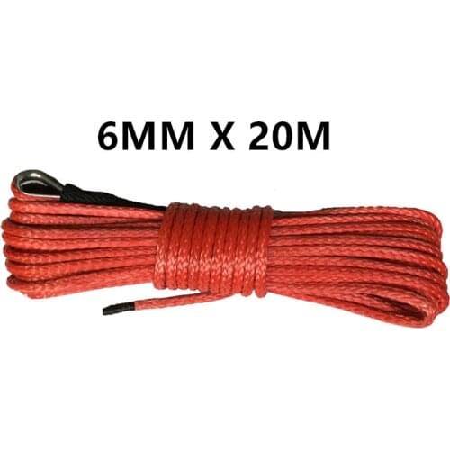 Free Shipping Dia 6MM'x 20Meters ATV Winch Line,Off Road Rope,Synthetic Winch Rope ,Boat Winch Cable,UTV