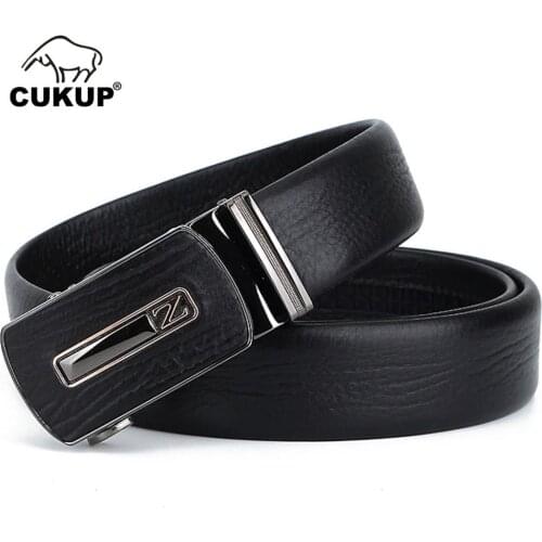 CUKUP New Design Crocodile Pattern Genuine Leather Belts Automatic Buckle Metal Belt Accessories Men Many Models Optional NCK423