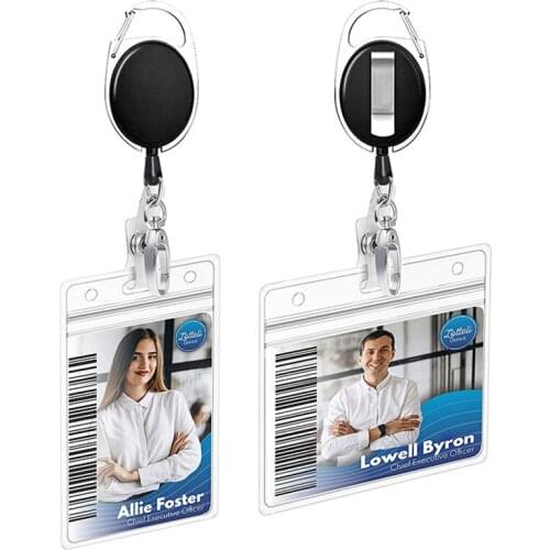 Business Work Card Credit Card Photocard Holder Name Tags Nurse Doctor ID Badge Holders with Retractable Reel Retractable Clip