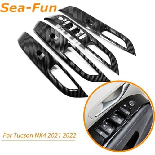 For Hyundai Tucson NX4 2021 2022 Door Window Glass Lift Switch Button Trim Cover Inner Armrest Panel Frame Car Accessories