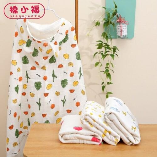 Cotton four-layer gauze cloak childrens hooded bathrobe shawl cartoon printed baby bath towel four seasons bath towels towel