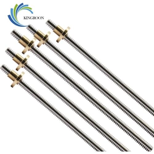 T8 Lead Screw OD 8mm Pitch 2mm Lead 2mm 150mm 200mm 250mm 300mm 330mm 350mm 400mm 500mm With Brass Nut For Reprap 3D Printer