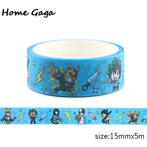 Homegaga My Hero Academia Washi Tape Catoon Adhesive Tapes Masking Tapes Cool Hand Account Tapes Decal for Anime Lovers D2440