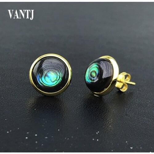 Colorful Natural Abalone Shell Earring Sterling 925 Silver for Women Lady Anniversary Party Fine Jewelry Gift Wholesale