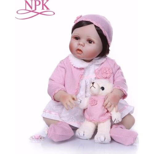 Bebes reborn full silicone body doll reborn NPK 23"57cm reborn babies alive toddler girl doll can bathe realista bonecas