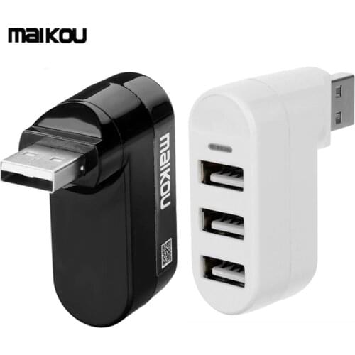 Maikou USB 2.0 HUB 180degree Rotatable High Speed 3 Port USB 2.0 Adapter Hub