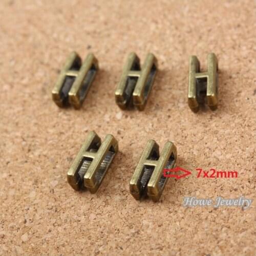 Wholesale 150 pcs Vintage Charms Letter H Antique bronze Fit Leather leather slide rope bracelet jewelry production 10070