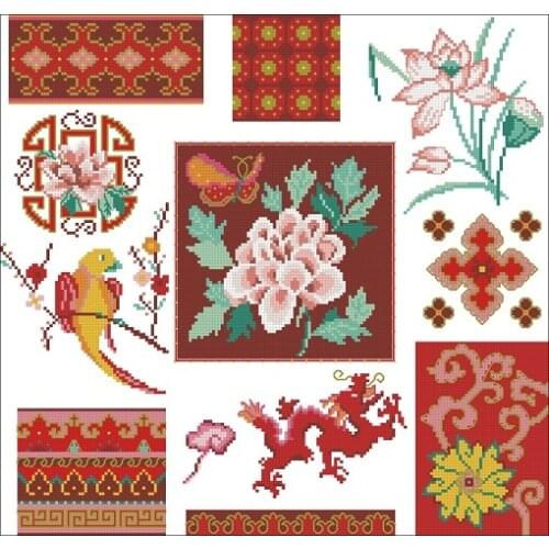 Genuine Product Egypt Long-staple Cotton Self-Made cross stitch kits Suite DMC _ Chinese Red