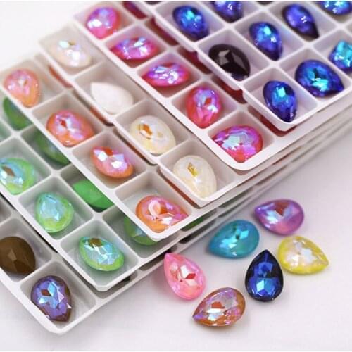 Drop Crystal Fancy Stone Glass Crystal rhinestones cristal Stones Point back rhinestones foiled back needlework bead decorations
