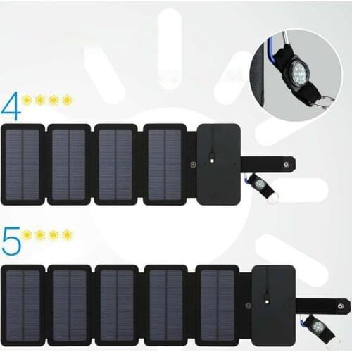 10W Sun Power Folding Solar Cells Charger USB Output Devices Portable Outdoor Adventure Portable Solar Panels for Phone Charging