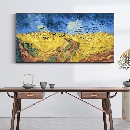 Wheat Fields By Van Gogh Oil Paintings Print on Canvas Art Posters And Prints Impressionist Wall Art Pictures Home Decoration