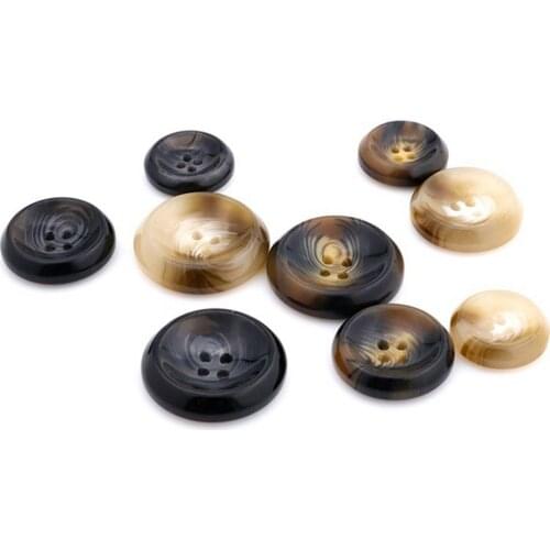 400PCS Resin Buttons 4 Holes Round Pattern Sewing Button For Mens Womens Suit Overcoat DIY Handmade Crafts Supplies 15mm-25mm