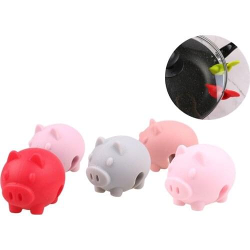 1pc Cute Cartoon Silicone Pot Holder Pot Lid Holder Clips Kitchen Cooking Prevent Overflow Tool Kitchen Accessories