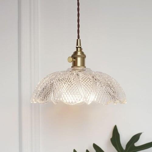 Nordic brass glass pendant lights clear white lampshade vintage home decor hanging lamp for dining room kitchen hallway balcony