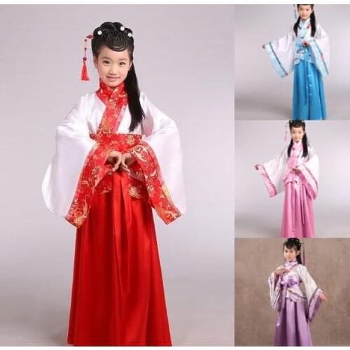 Girl ancient Chinese traditional national costume Hanfu red dress princess children hanfu dresses cosplay clothing girls kids