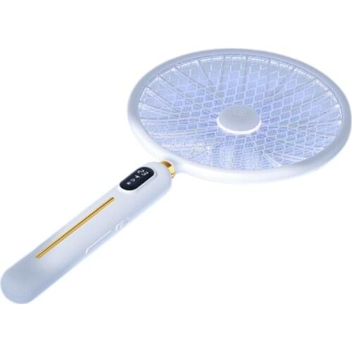LED Display Smart Electric Mosquitoes Swatter 3000V Strong Voltage Insect Killer Racket Fly Swatter Human Body Induction