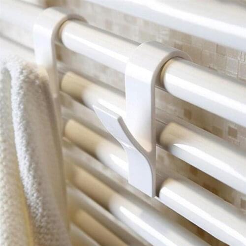 White Hanger For Heated Towel Radiator Rail Bath Hook Holder Clothes Hanger Scarf Hanger Drying Space Towel Rack