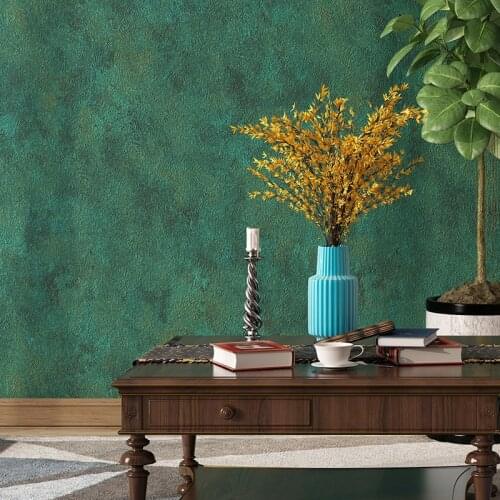 Country Retro Dark Green Wallpaper 3D Diatom Mud Non-woven Plain Color Living Room Bedroom Background Wall Home Decor Wallpaper