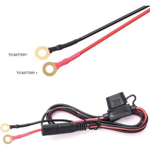 Waterproof 12V Motorcycle 2.1A USB Charger Adapter W/ 10A Inline Fuse SAE Adapter For Car Charging Black