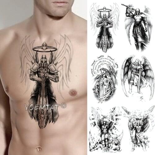 Viking Samurai warrior Temporary Tattoo Sticker Ares Waterproof Tatto Hero Wings Body Art Arm Fake Tatoo Men Women