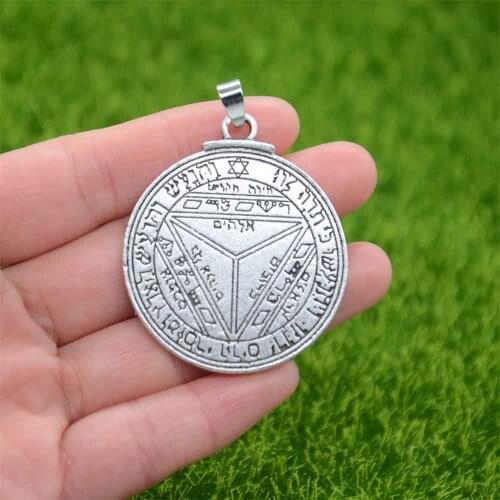 Wicca Pagan Pentacle Of Saturn Key Of Solomon Seal Pendant Talisman Amulet Vintage Necklace Men Women Jewellery