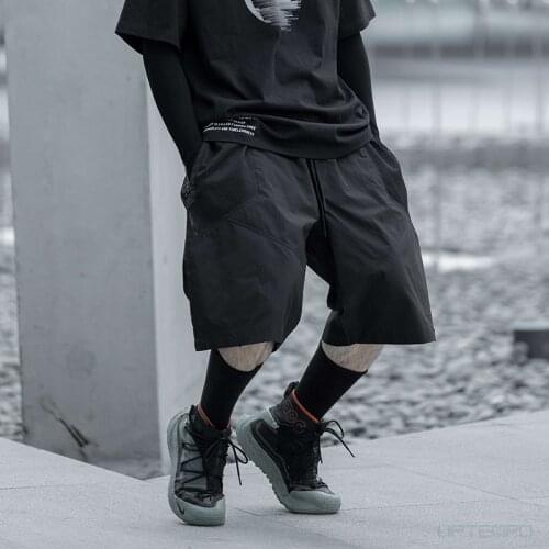 WSNHLAB 21ss Oversized shorts mesh split joint loose techwear ninjawear streetwear