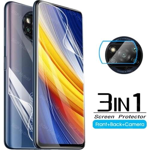 Front back hydrogel film for poco x3 pro screen protector for poco x 3 pro x3pro protective film pocophonex3 pro camera glass
