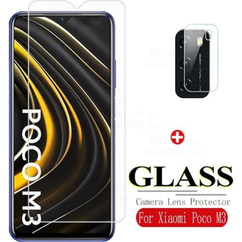 Xaiomi Poco m3 safety glass for Xiaomi Mi Poco M3 M 3 Screen Protector Camera Lens Film tremp cover On Mi Pocophone Focophone M3
