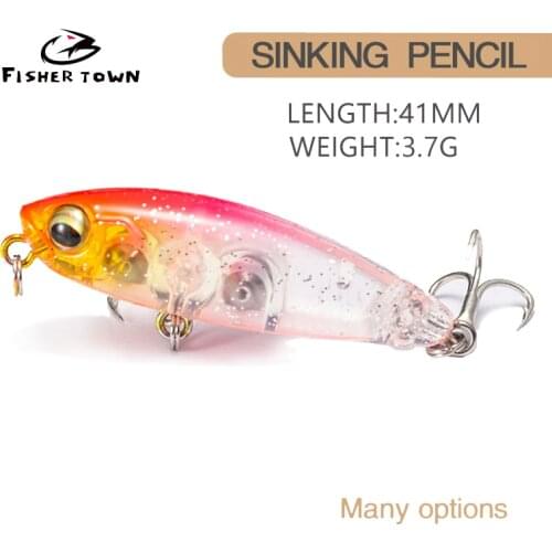 Sunken pencil 43mm/4.1g Fishing Lure Winter Fishing Accessories Hooks Artificial Bait Goods Pike Lures Carp Fish