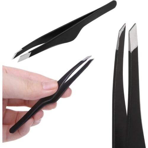 1Pc Pro Women Eyebrow Tweezers Hair Beauty Slanted Stainless Steel Tweezer Tool New