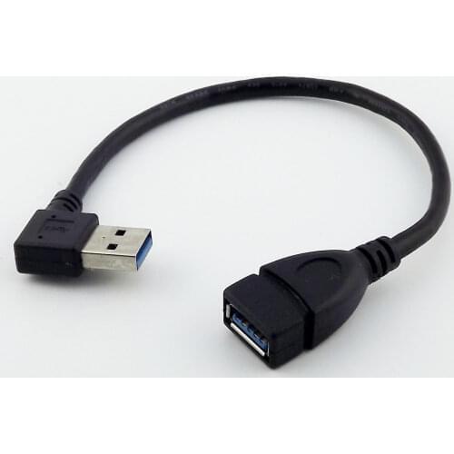 1pcs USB 3.0 Type A Male Left Angled to USB 3.0 A Female Data Extension Adapter Cable 24cm