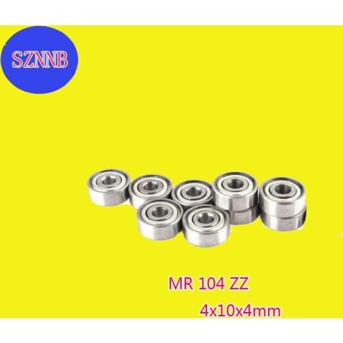 10pcs Miniature Ball Bearing Deep Groove Ball MR104zz L-1040 4x10x4mm High Precision Noiseless Bearing Steel Abec-5 Miniature Be