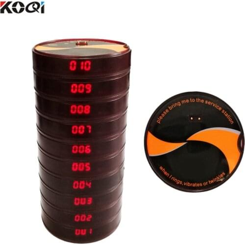 10pcs Restaurant Pager Coaster Chargeable Receiver for Wireless Paging Queuing System Restaurant Equipment K-14