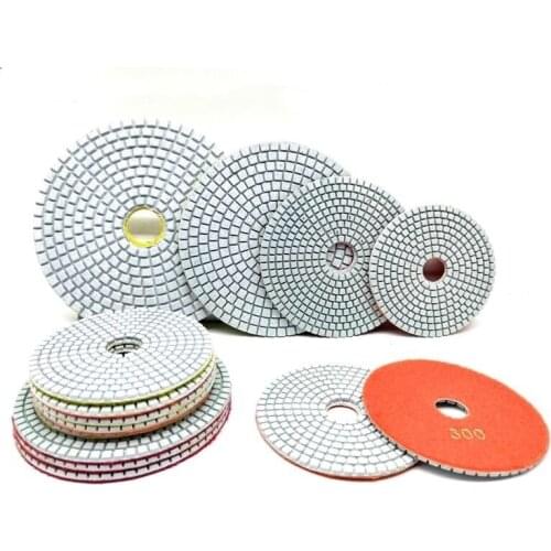 5pcs/lot Wet Flexible Diamond Polishing Pads 3",4",5",6",7",8" Floor Grinding Pads For Polishing Marble,Granite,Cement,Terrazzo