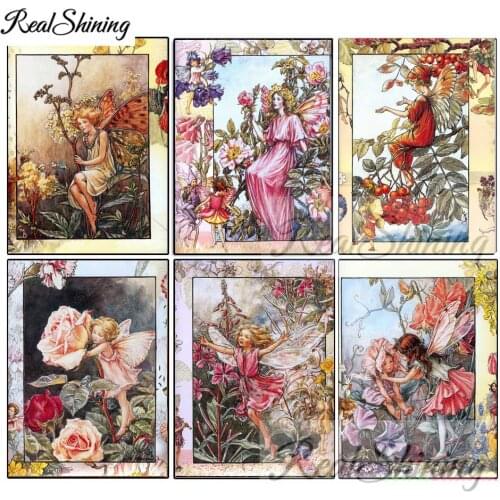 Diamond Embroidery The Rose Fairy Butterfly Full Diamond Mosaic Needlework Rhinestone Diamond Painting Country style DIY T42