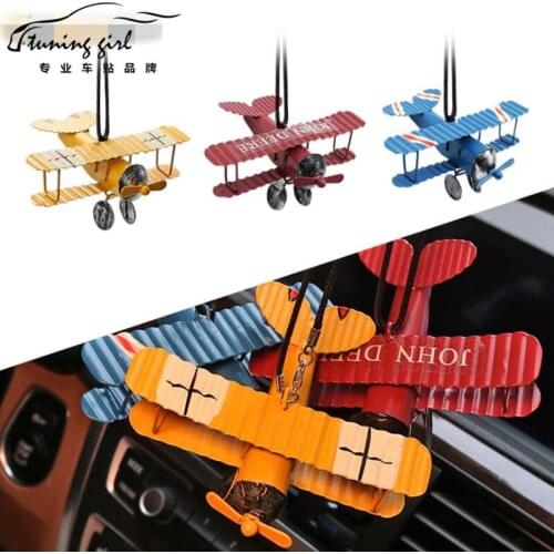 Car Ornament Handmade Airplane Period-style Bi-plane Pendant Handings Funny Creative Decoration D15