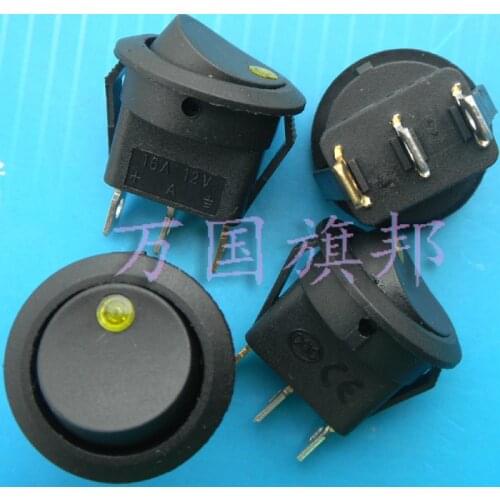 Free Delivery.The circular switch ship three feet 3 20 mm in diameter and 12 V light yellow cat