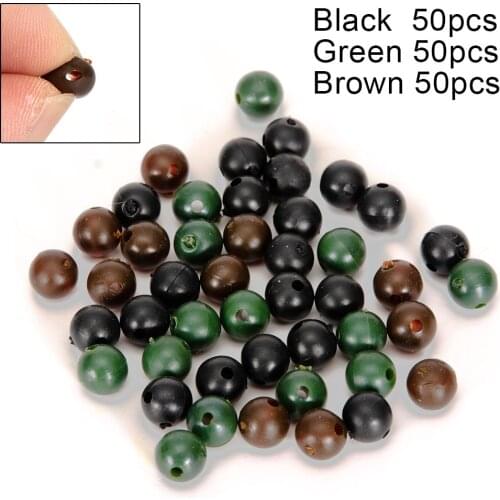 50pcs 6mm/8mm Carp Fishing Beads Round Soft Rubber Floating Shock Impact Rig Bead Floating Carp Fishing Accessories