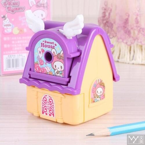 Deli Fashion Pencil Sharpener Art Shake Kawaii Stationery School New Year gift for kid house stones for sharpening pencil
