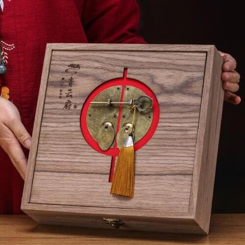 Puer Storage Box Wood Upscale Tea Boxes Creative Gift Box Tea Caddy Container 375g Cha Holder Vintage Decor Teaware Accessories