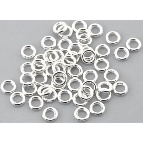 DoreenBeads 500PCs Silver Color Soldered Closed Jump Rings Findings for DIY Jewelry Making 4mm(1/8") Dia. (B21335)