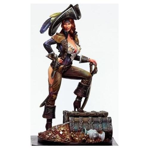 1/24 Scale 75mm Resin figure Female Pirate