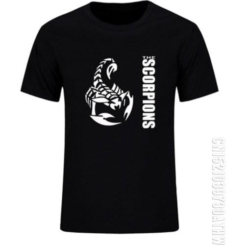 New Metal Rock Band Scorpions Logo Legend Mens 100% Cotton T Shirt Custom Man Short Sleeve Casual Shirt Summer Tops Camisetas