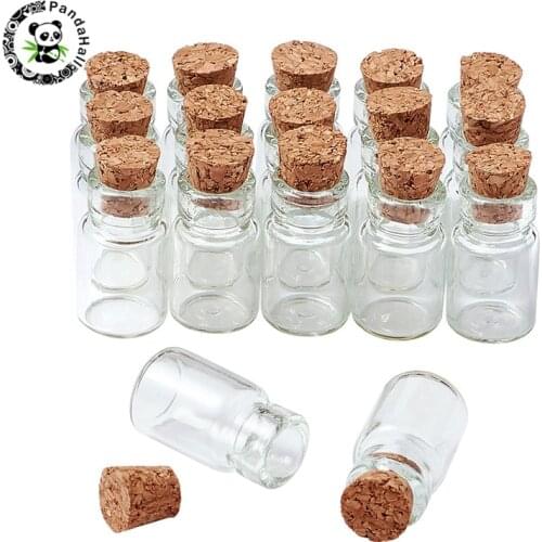 20pcs Mini Clear Glass Bottles Bead Seeds Dried Flower Containers Glass Wish Bottle Pendants Necklaces Charms For Jewelry Making