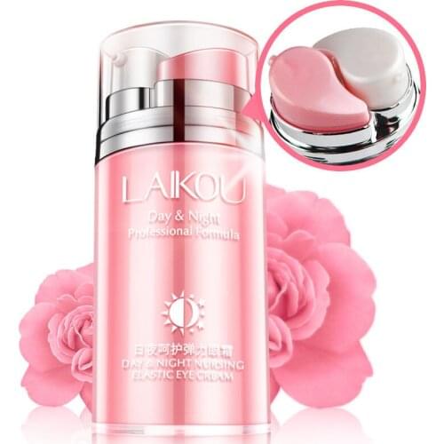 LAIKOU Rose Essence Day and Night Eye Cream Whitening Moisturizing Anti Aging Wrinkle Remove Dark Circles 20g