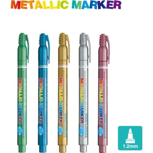 LifeMaster Simbalion Metallic Marker Mark On Any Glitter Pen 1.2mm Multi-function Pen DIY Decoration Pen Journal Book Scraping