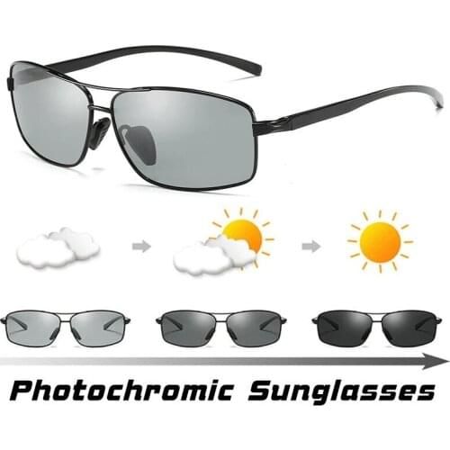 Fashion UV400 Photochromic Sunglasses Unisex Polarized Chameleon Glasses Driving Goggles Anti-glare Sun Glasses