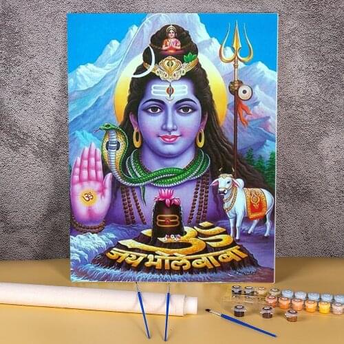 Buddha India Ganesha Coloring By Numbers Painting Package Oil Paints 50*70 Canvas Painting Home Decor For Children Handiwork